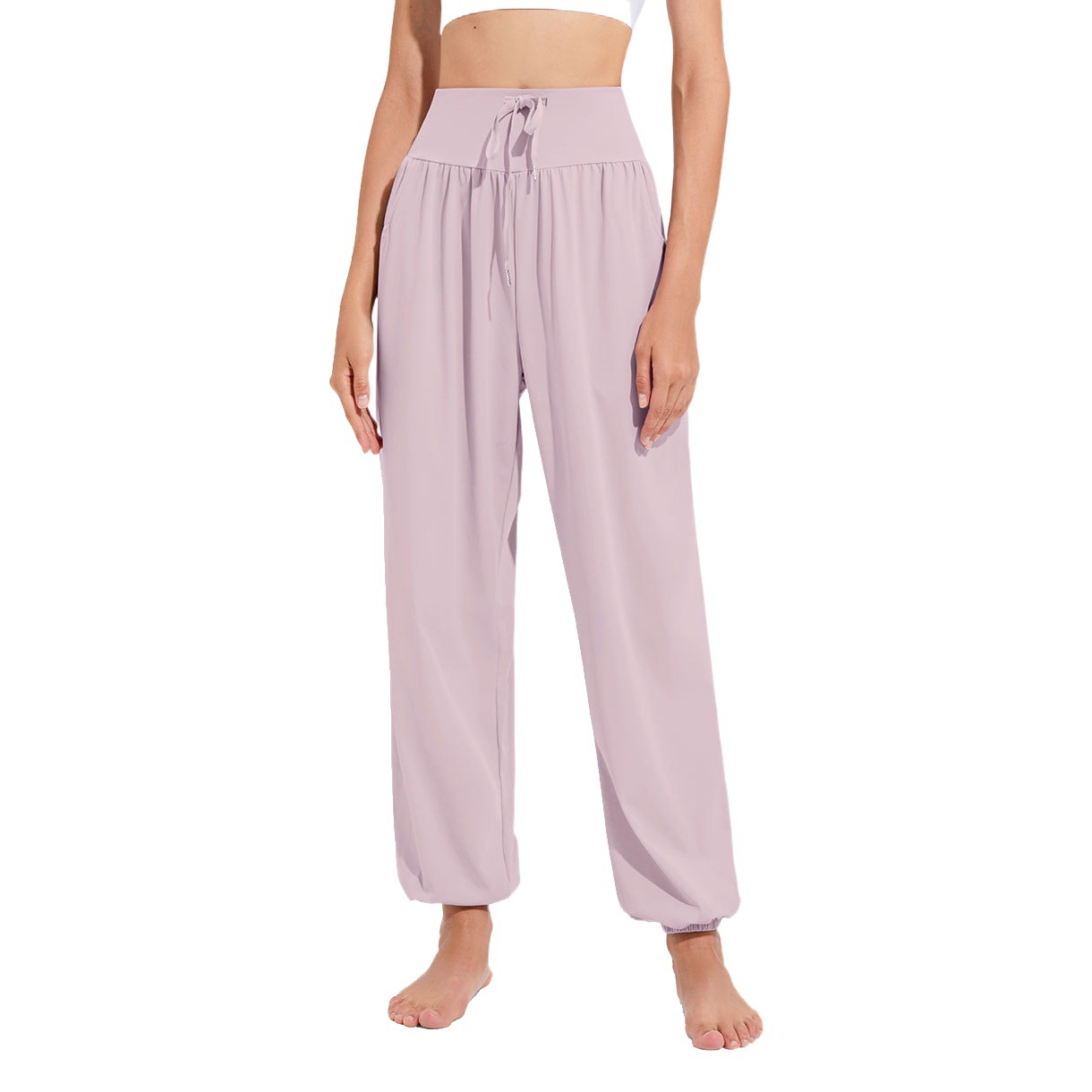 Picture of Summer Cool Sports Slim-fit Wide Leg Pants Women's Draped Slim-fit Ice Silk Sun Protection Pants Casual Loose Fitness Yoga Pants