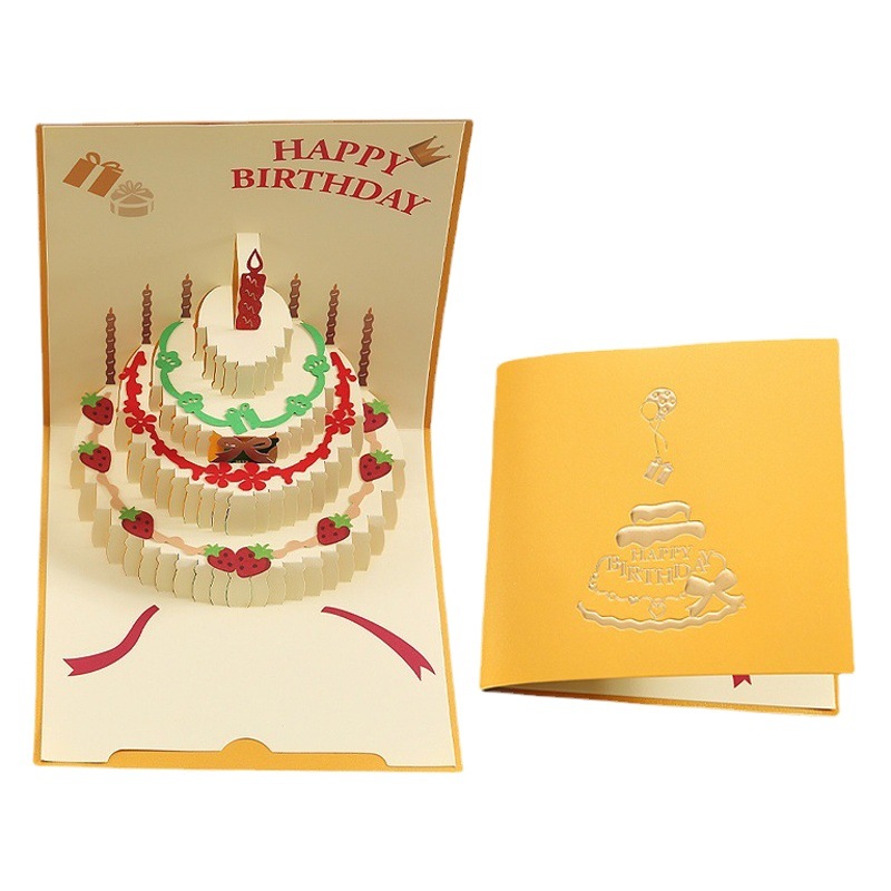 Picture of Cross-Border Stereo Birthday Greeting Card with Light Music 3D Greeting Card Ins Style Stereo Happy Birthday Greeting Card Manufacturer Wholesale