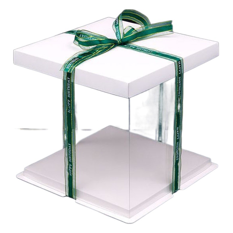 Online celebrity Lego building blocks dustproof ring wedding shoes fully transparent birthday cake packaging empty box 1 setribbon