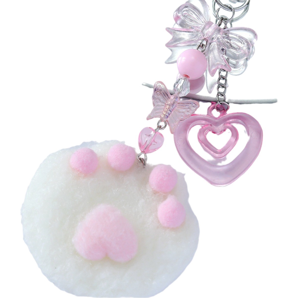 Sweet cute plush cat claw pendant pendant Keychain Car schoolbag pendant gift for friends girlfriends gift