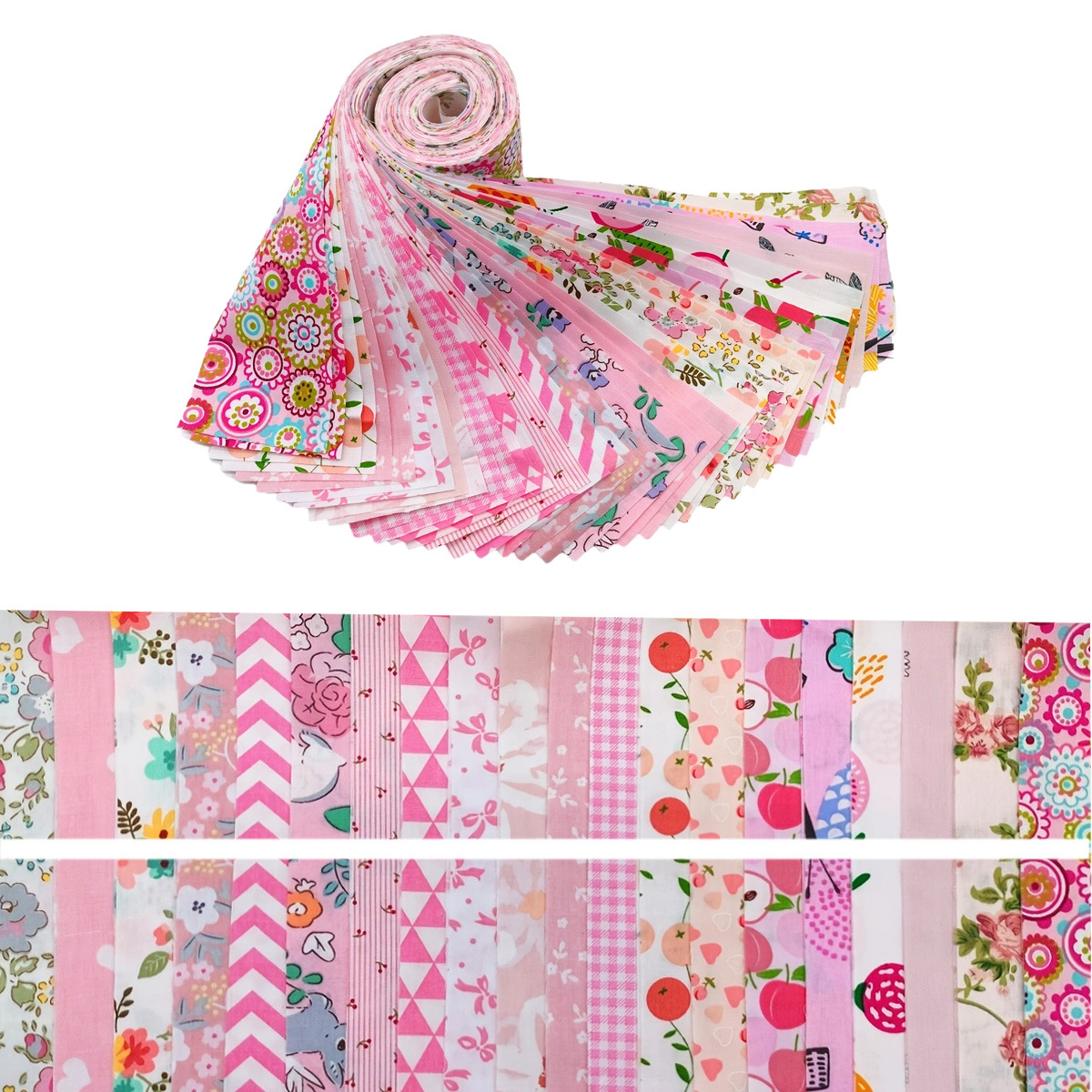 40 Pieces of Jelly Roll Fabric Twill Cotton Fabric Patchwork Handmade Cotton Quilted Fabric