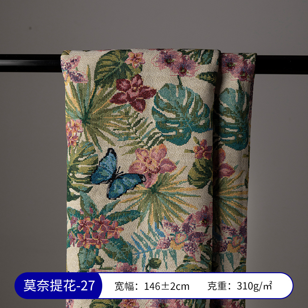 Picture of Monet Oil Painting Jacquard Fabric Handmade DIY Tablecloth Pillow Bag Skirt Clothing Designer Fabric Sofa Fabric
