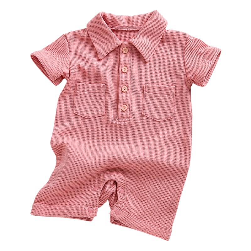 Baby's Jumpsuit Summer Short-sleeved Thin Handsome Boy's Baby's Haggown Climbing Clothes Newborn's Fashionable Jumpsuit