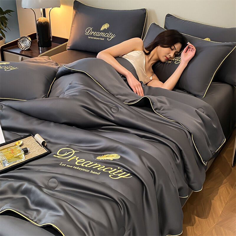 Picture of Summer quilted washed silk Tencel summer cool quilted air conditioning quilted ice silk summer quilted three-piece four-piece washable machine washable