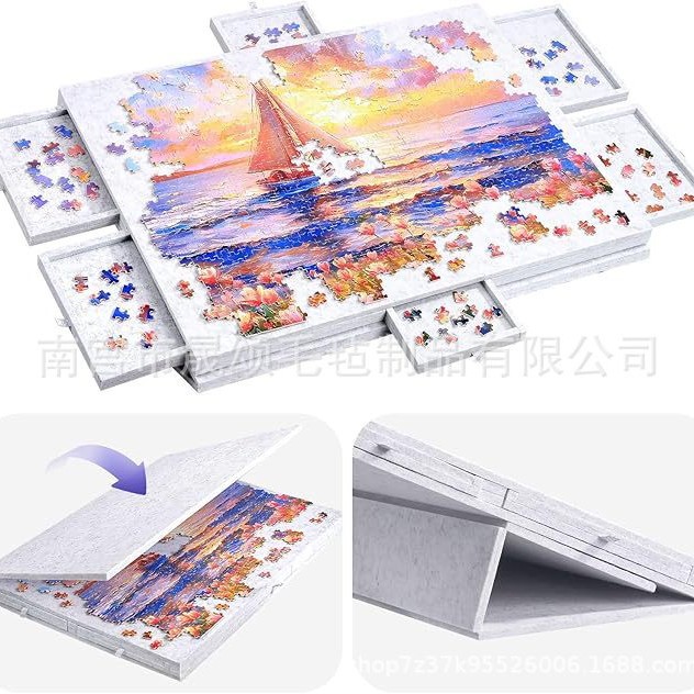 Cross-border Jigsaw Table Board with Stand Lid 6 Drawer Portable Jigsaw Table Jigsaw Board Children's Jigsaw Board