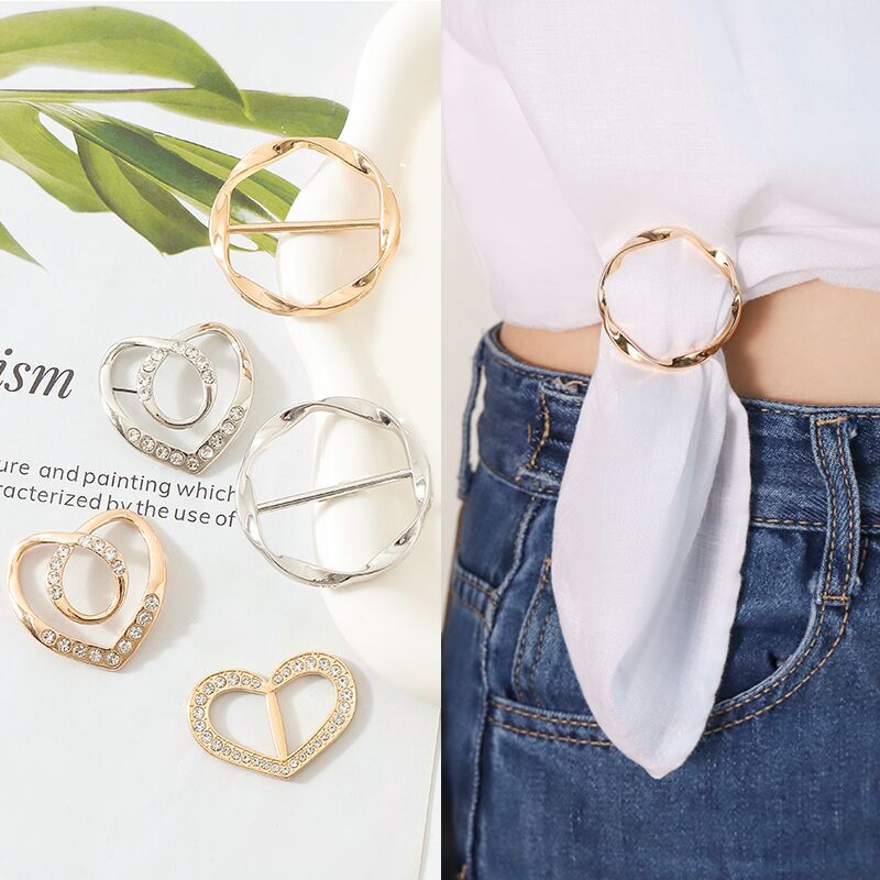 Picture of Korean multi-functional silk towel buckle wholesale high-level clothes accessories buckle pearl rhinestone corner knot buckle jewelry