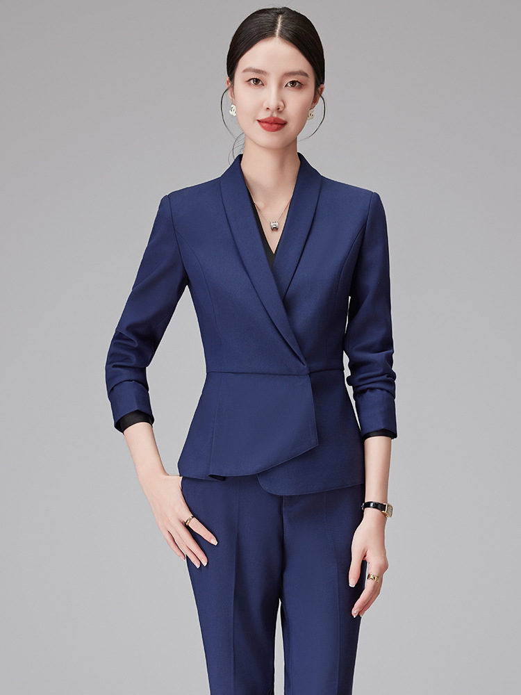 Grey Long Sleeve Suit Professional suit Female Temperament Goddess Fan Hotel Front Desk Manager Tooling Jewelry Store Overalls