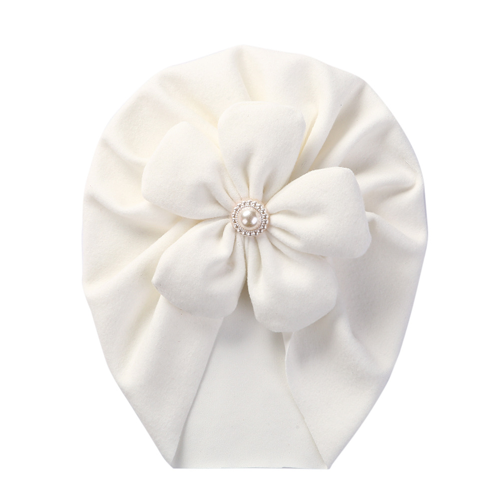 Picture of Cross-border new baby autumn and winter pullover cap imitation cashmere children's Indian hat infant Pearl Flower brimless hat