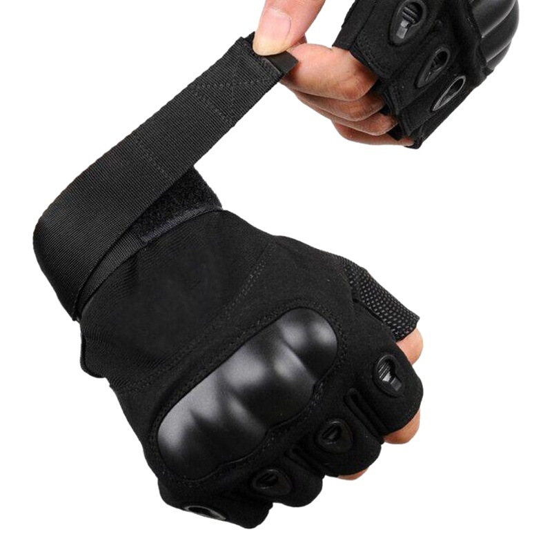 Military Fan Tactical Men's Half-Finger Gloves Outdoor Mountaineering Protection Wear-resistant Non-slip Fitness Cycling Training Finger-exposed Sports