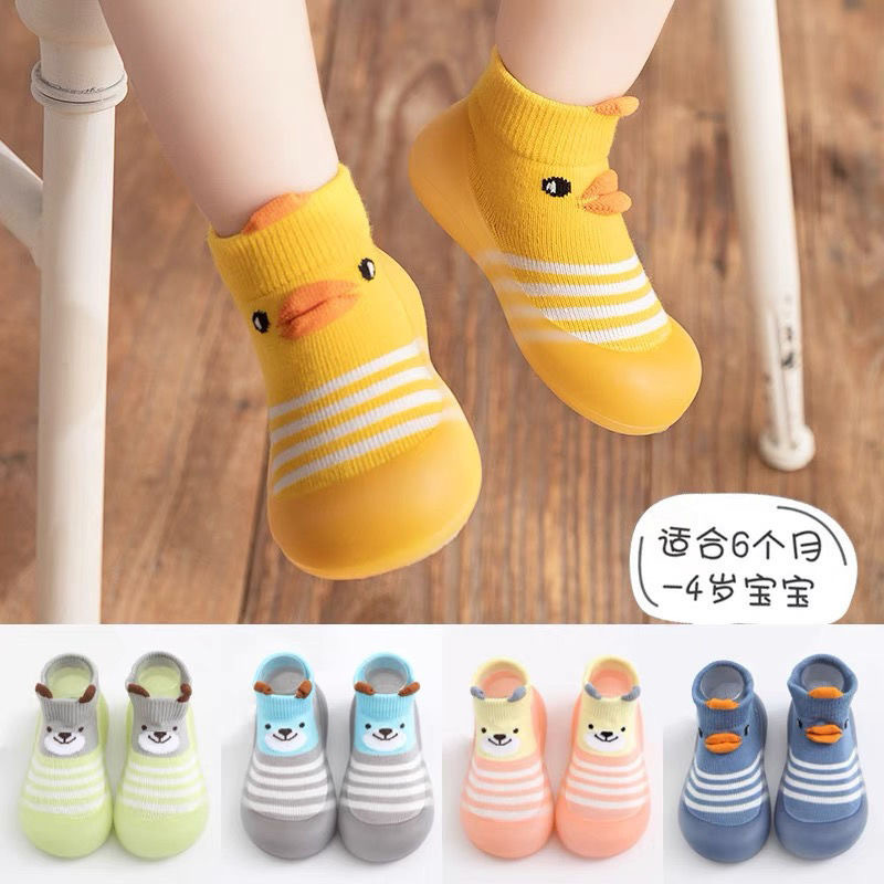 Infant Toddler Shoes and Socks, Spring and Autumn Thin Style, Baby Anti-Falling, Anti-Collision, Anti-Slip, Soft Sole, Wear-Resistant Floor Shoes