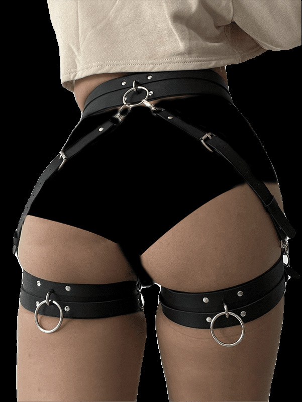 Picture of New Cross Border Bundle Leather Bound Leg Loop Gothic Sexy Party Waist Show Belt Belt Belt in stock