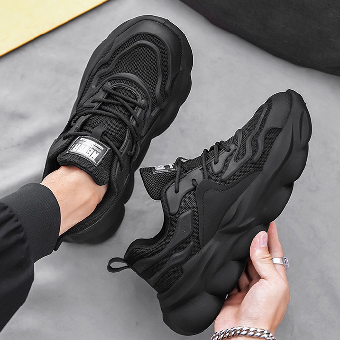 Men's Shoes New Versatile Lightweight and Breathable Men's Thick-Soled Heightening Trendy Dad Shoes Spring Casual Running Sneakers