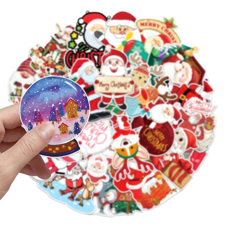 50 Christmas Graffiti Stickers Personalized Holiday Car Stickers DIY Skateboard Water Cup Luggage Stickers Wholesale
