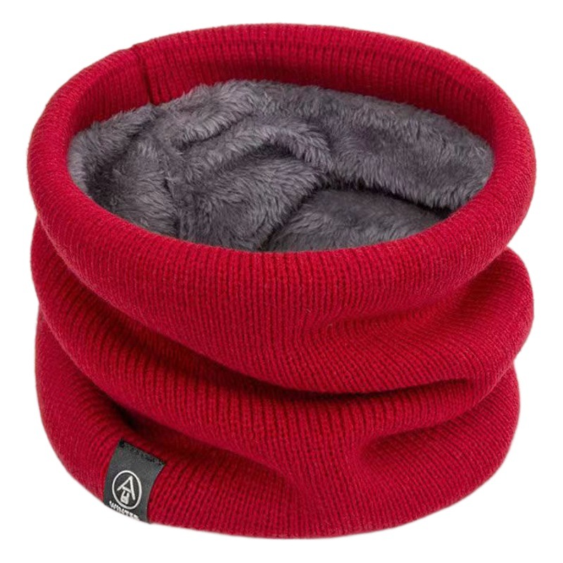 Winter Scarf Unisex Fleece-Lined Thickened Sleeve Outdoor Riding Mask All-Match Knitted Neck Protection Pullover Scarf
