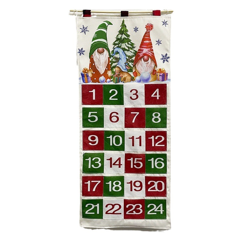 Jinqing New Christmas Decoration Christmas Pendant Printing Faceless Old Man 24 Bag Christmas Countdown Calendar