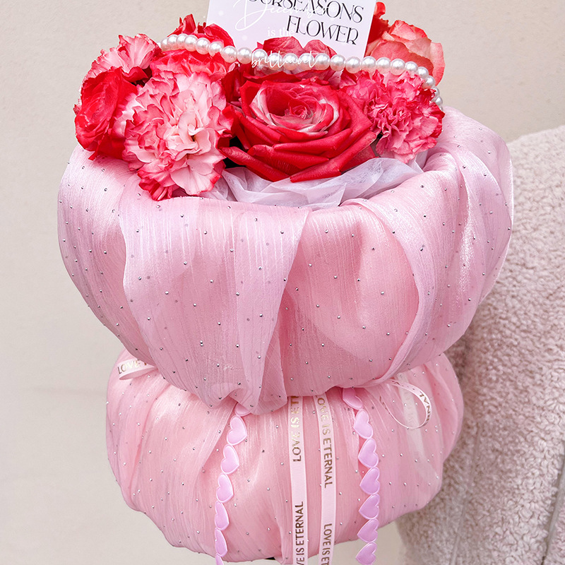 Silk cloth floral packaging material Korean star diamond yarn fine flash High sense bouquet packaging yarn flower packaging material