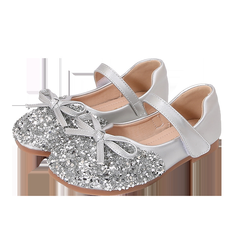 Girls' Leather Shoes Crystal Princess Shoes 2025 Spring and Autumn New Small Leather Shoes Children's Performance Soft Sole Little Princess Shoes