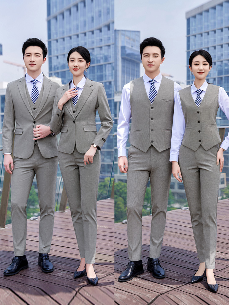 Professional Suit Set for Men and Women Autumn and Winter Thickened Temperament Formal Suit Manager 4S Store Sales Department Civil Servant Work Clothes