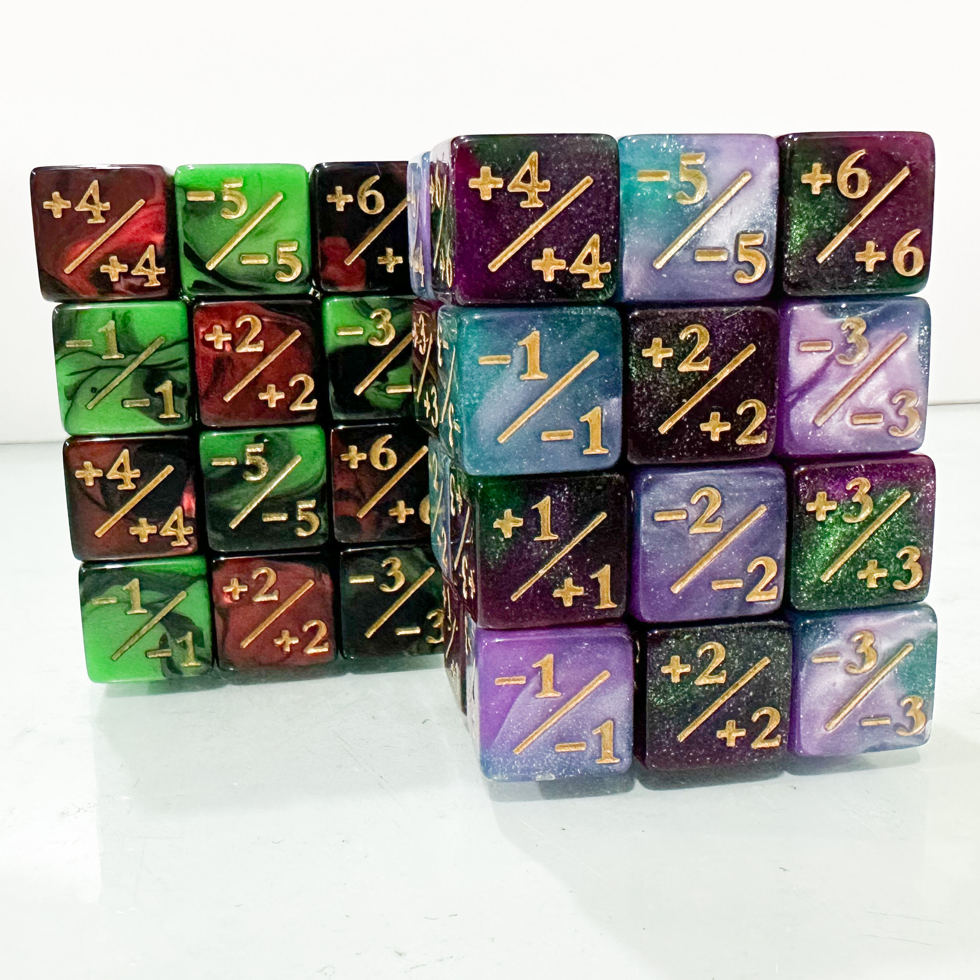 Picture of 16mm right angle two-color plus and minus number arithmetic dice color sieve throw