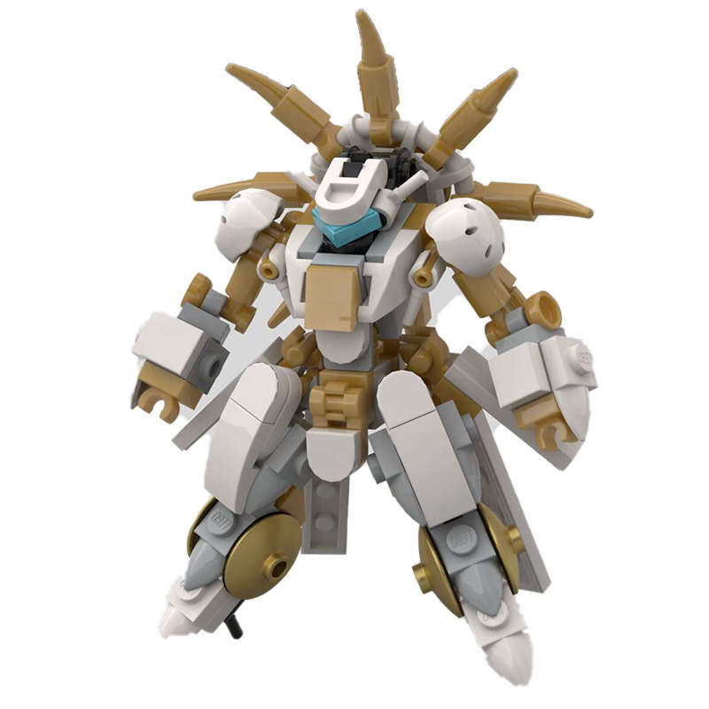 Picture of MOC building blocks compatible with Lego minicomputer MOC assembled robot puzzle creative eight-claw gold exoskeleton
