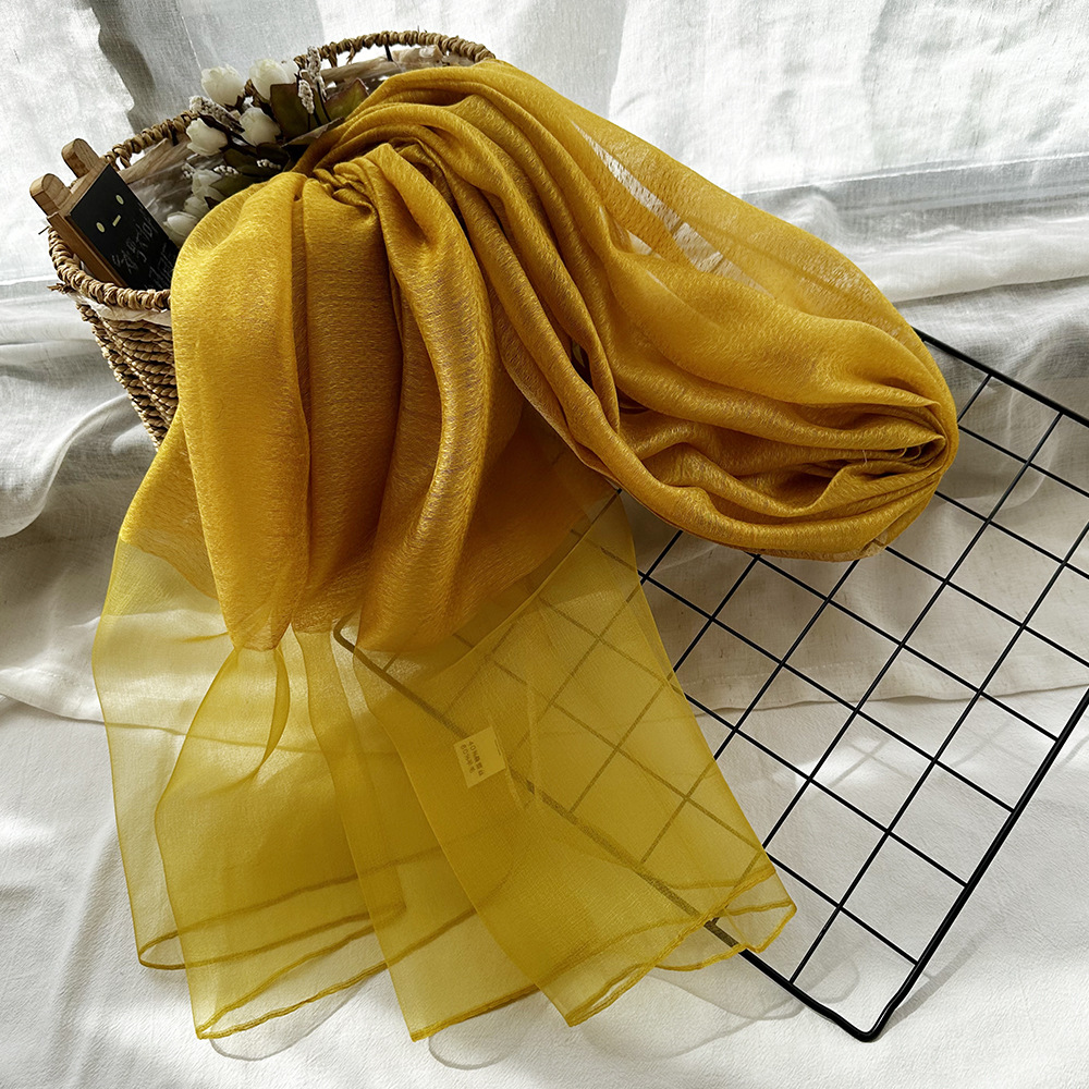 Picture of Amazon Cross-border Thin Silk Scarf Women's New Autumn Sunscreen High-grade Sense Shawl Silk Gold Tape