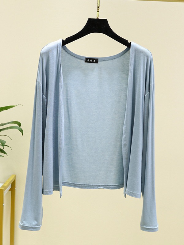 Picture of Modal sunscreen cardigan women's summer thin long-sleeved outerwear knitwear jacket loose casual waistcoat Spring