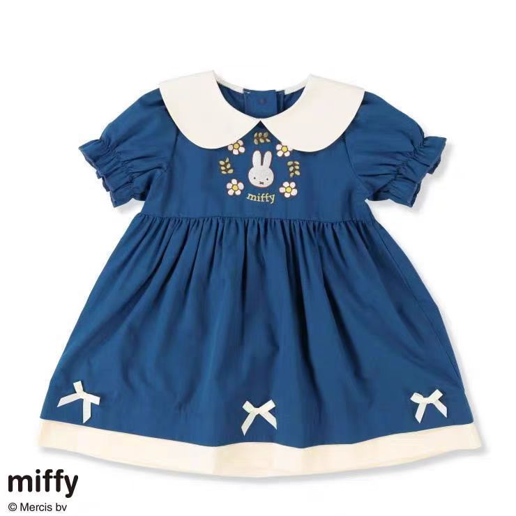 Picture of 2025 Summer Miffy Rabbit Children's Clothing Baby Girl Cute Short Sleeve Lapel Dress