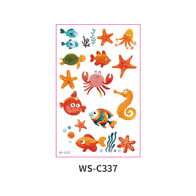 Picture of Spot Wholesale Children's Cartoon Original Tattoo Stickers Marine Animal Summer Tattoo Stickers Dolphin Shark Little Whale