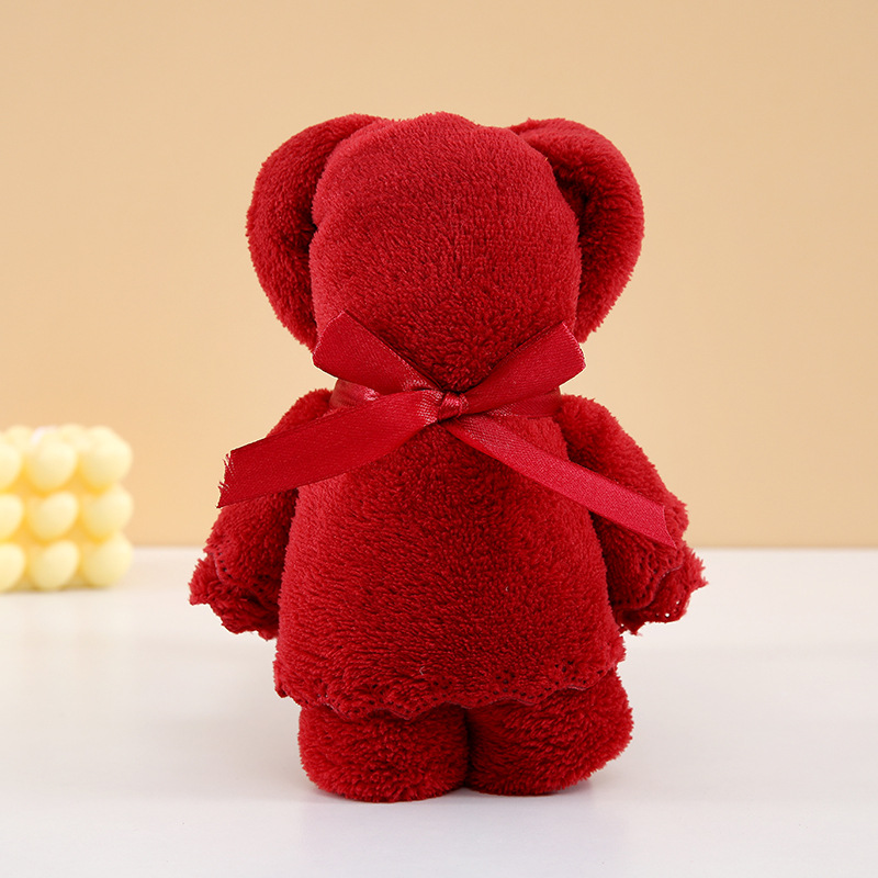 Picture of Coral fleece bear towel hand gift shop wedding birthday gift shop celebration activities cute creative gifts