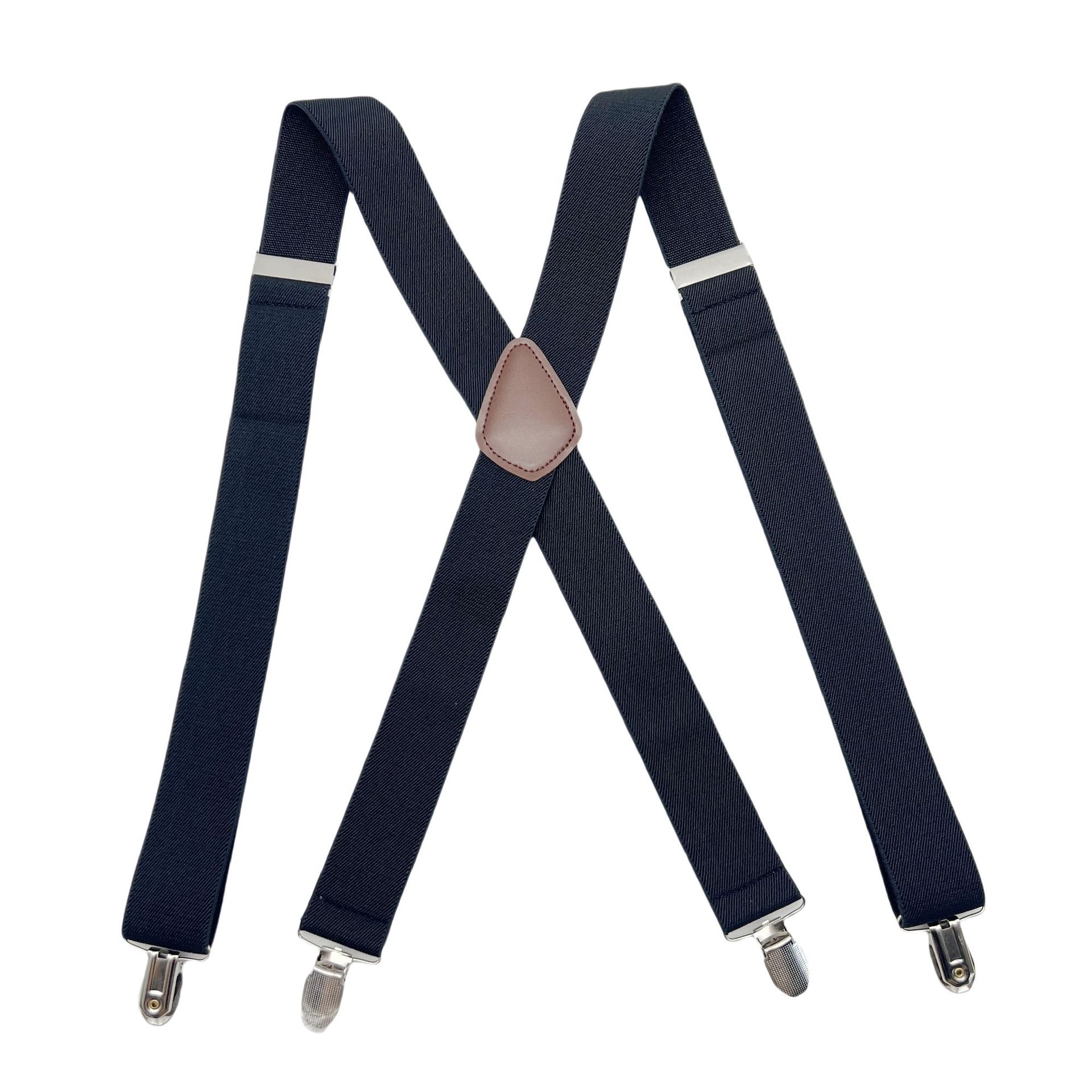 Cross-border supply adult men's four-clip pock buckle elastic strap X-shaped elastic 3.5cm four-clip trousers suspenders