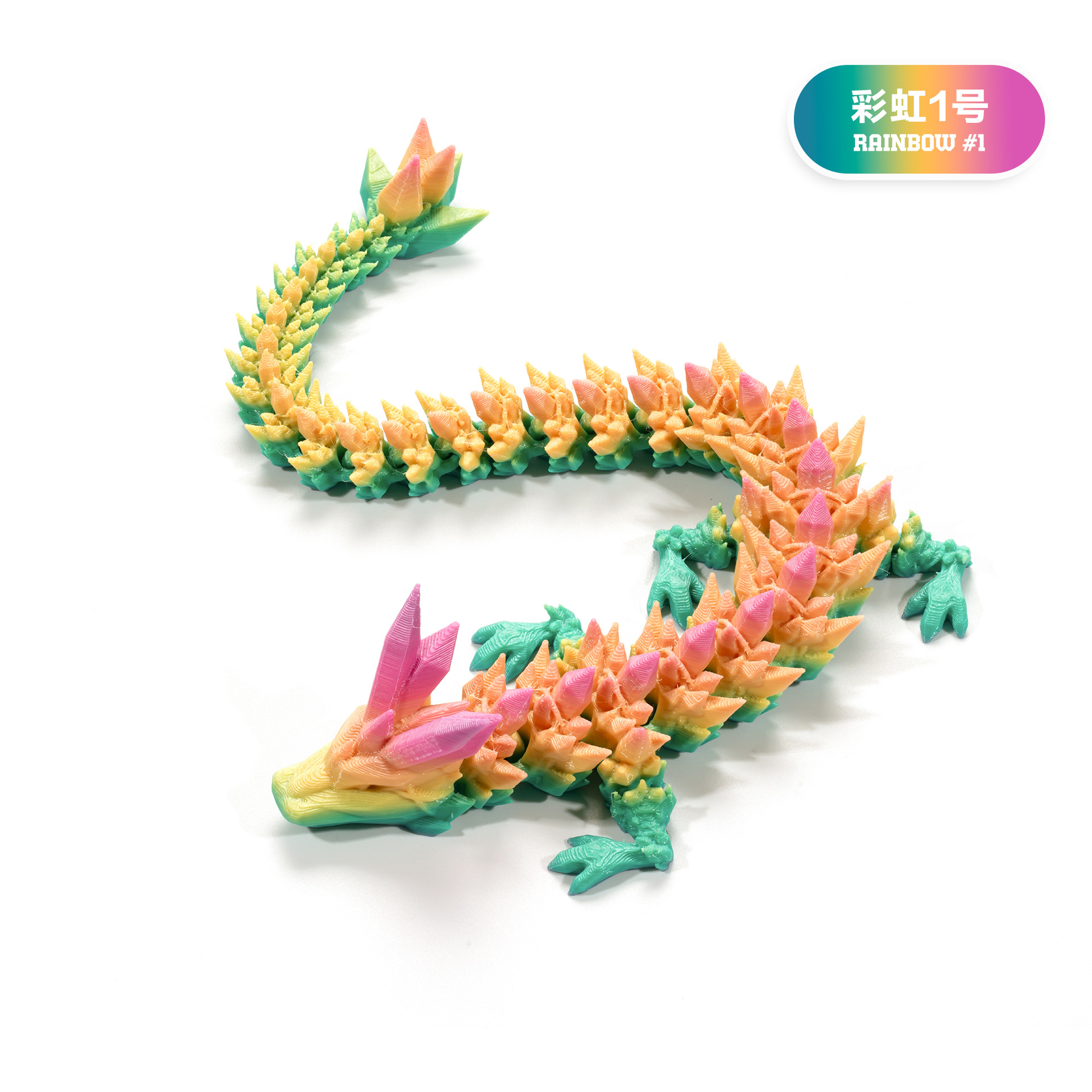 Picture of 3D printing cross-border hot selling ornaments joint movable Crystal Gem dragon ornaments hand-made suit dragon decoration