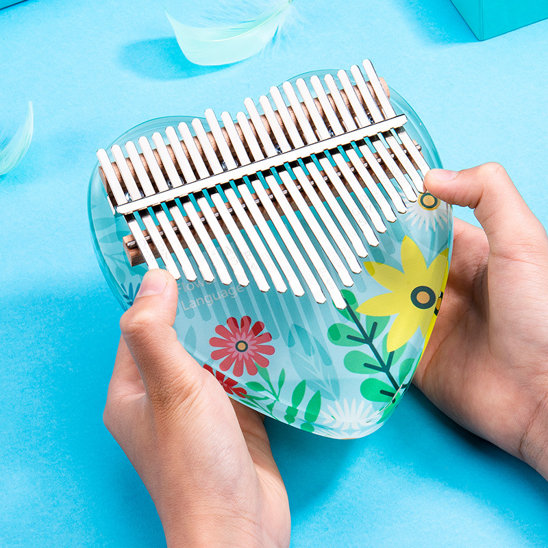 Painted thumb fiddle crystal transparent acrylic Kalimba Kalimba finger fiddle 17 tone 21 tone cross-border explosions