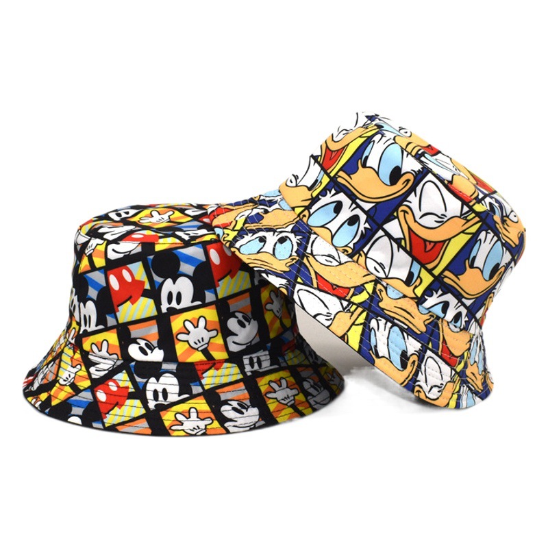 European and American New Cartoon Printed Fisherman Hat Spring & Fall Men's Outdoor Sun Protection Visor Fashion Versatile Women's Basin Hat Trend