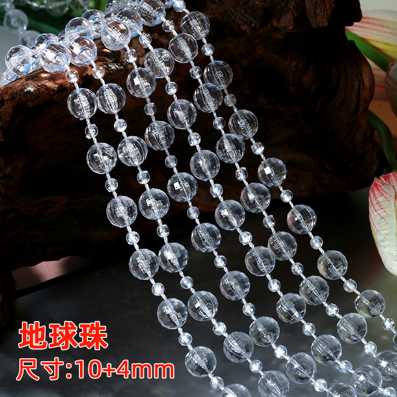 Picture of Acrylic Imitation Crystal Bead Curtain Living Room Decorative Transparent Line Curtain Bead Chain Ceiling Window Curtain Wedding Decoration