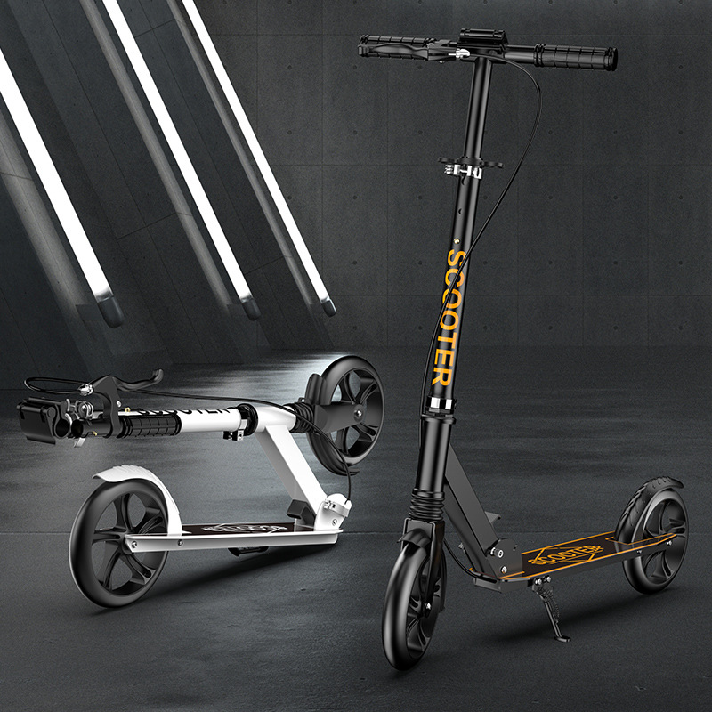 Foreign trade adult scooter children and teenagers two-wheel single-leg two-wheel folding with shock absorption scooter scooter