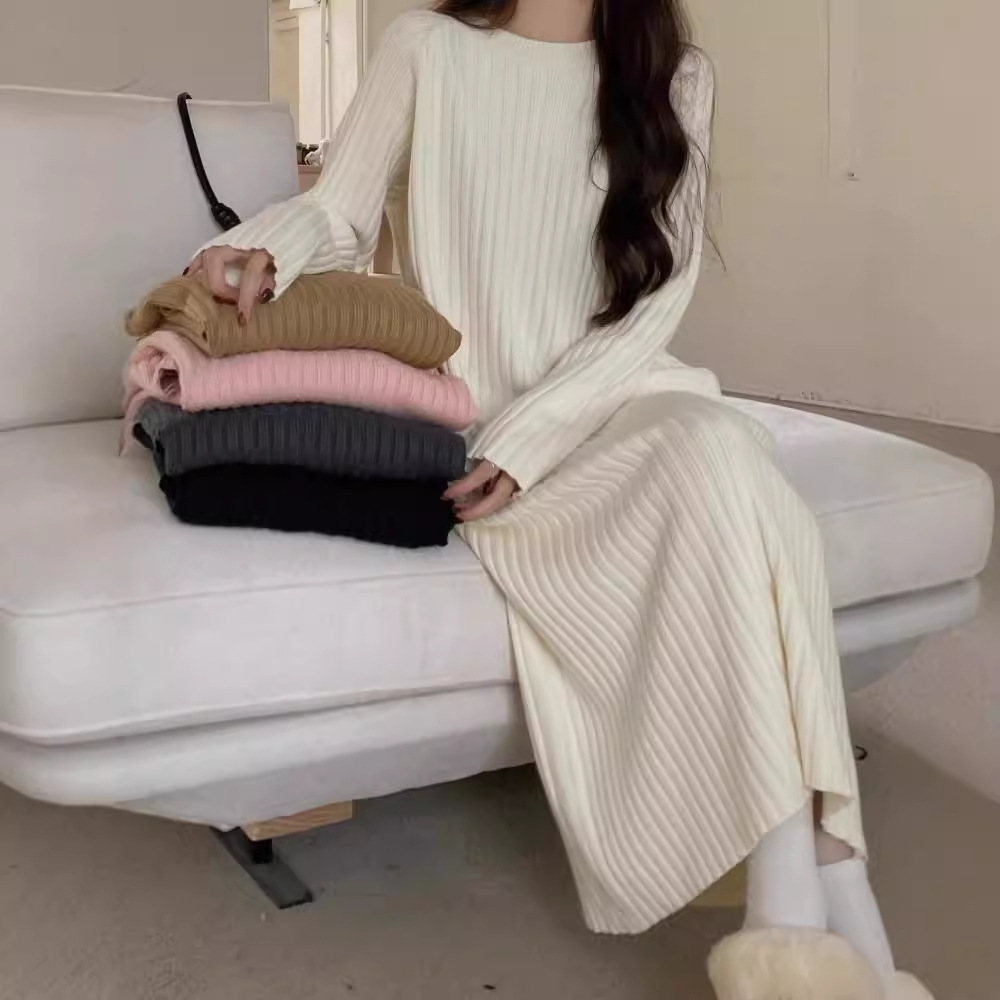 chubby girl plus size Women's 2024 New Spring and Autumn Lazy Wind Long dress Matching Coat Over-knee Base Skirt