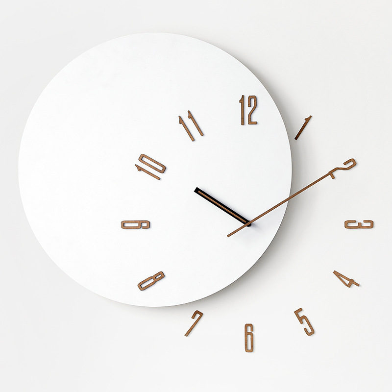 Picture of Wozoom Minimalist Decorative Wall Clock for Living Room, Nordic Home Creative Simple Wooden Clock