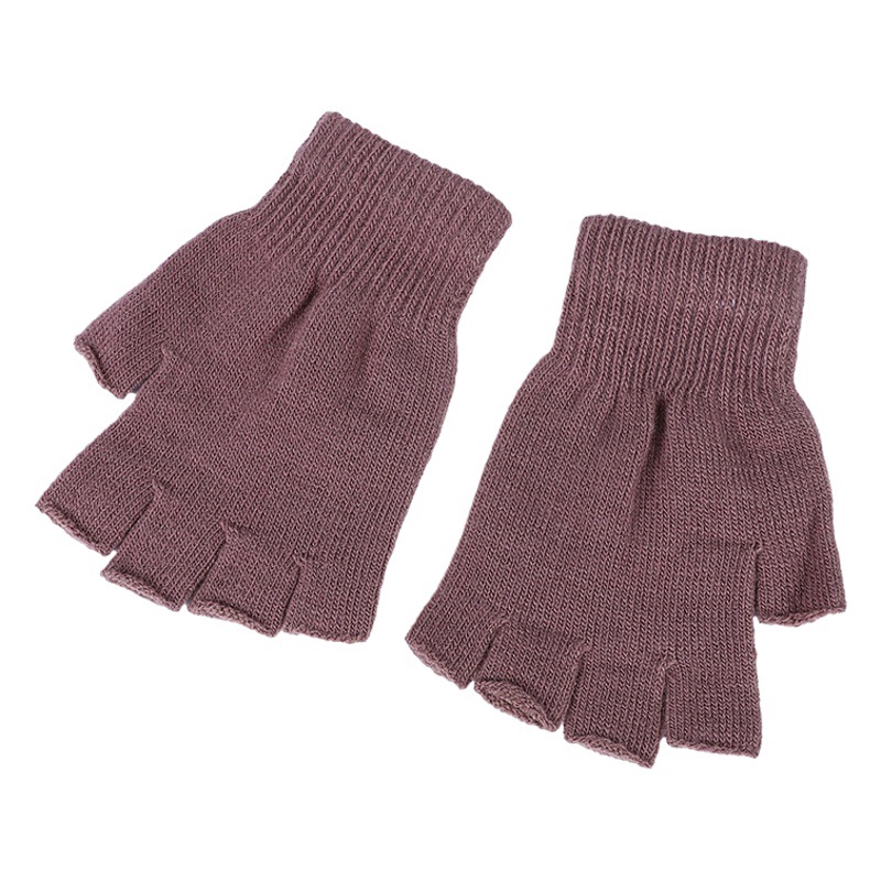 Winter warm open finger gloves factory wholesale spot adult half finger gloves winter no finger knitted half gloves