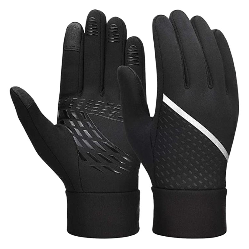 Strict Selection of Cross-border Amazon Explosions Warm Bicycle Riding Gloves Silicone Non-slip Waterproof Touch Screen Running Gloves