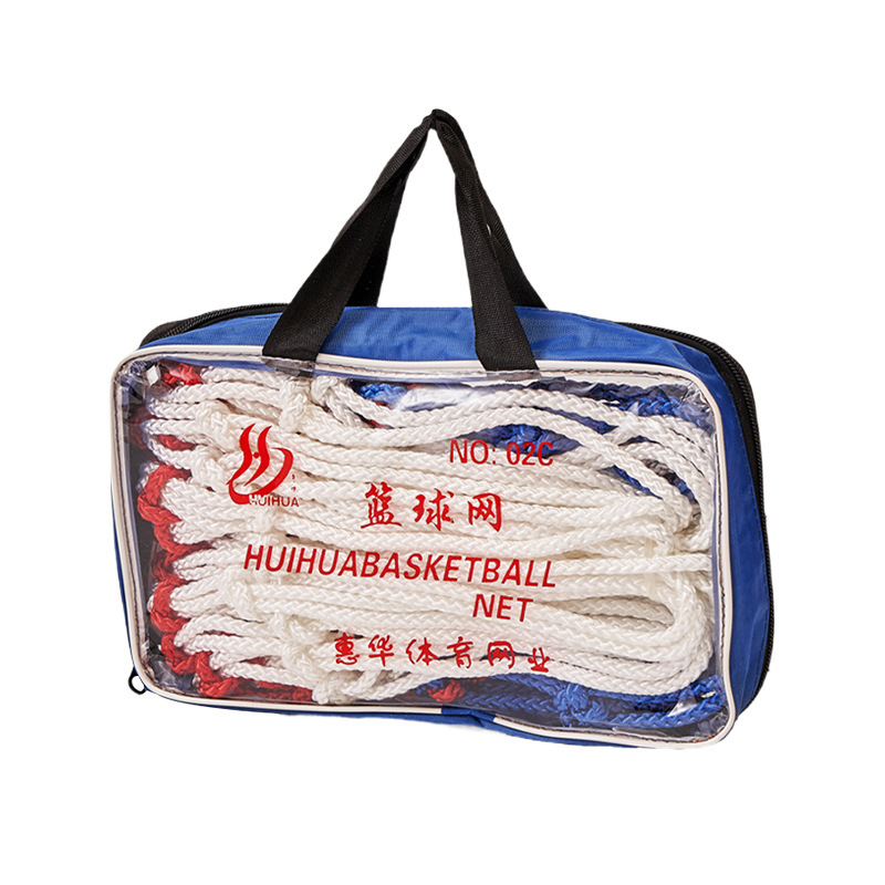 Picture of Three-color woven basketball net for indoor and outdoor activities and competitions. Detachable basketball stand. Net shot basketball frame net