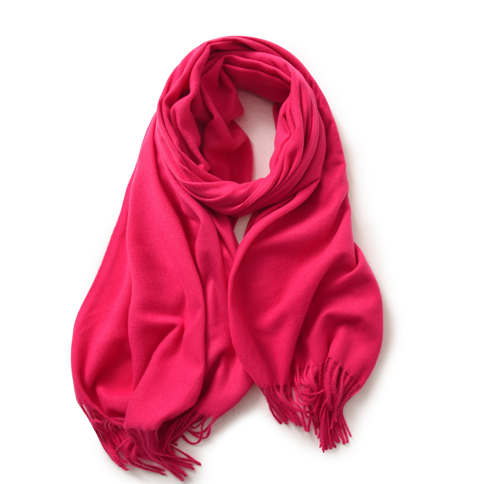 Picture of 2025 Red Scarf Women's Winter Cashmere Solid Color Scarf Shawl High-grade Warm Korean Style Tassel Scarf Men's All-match Scarf