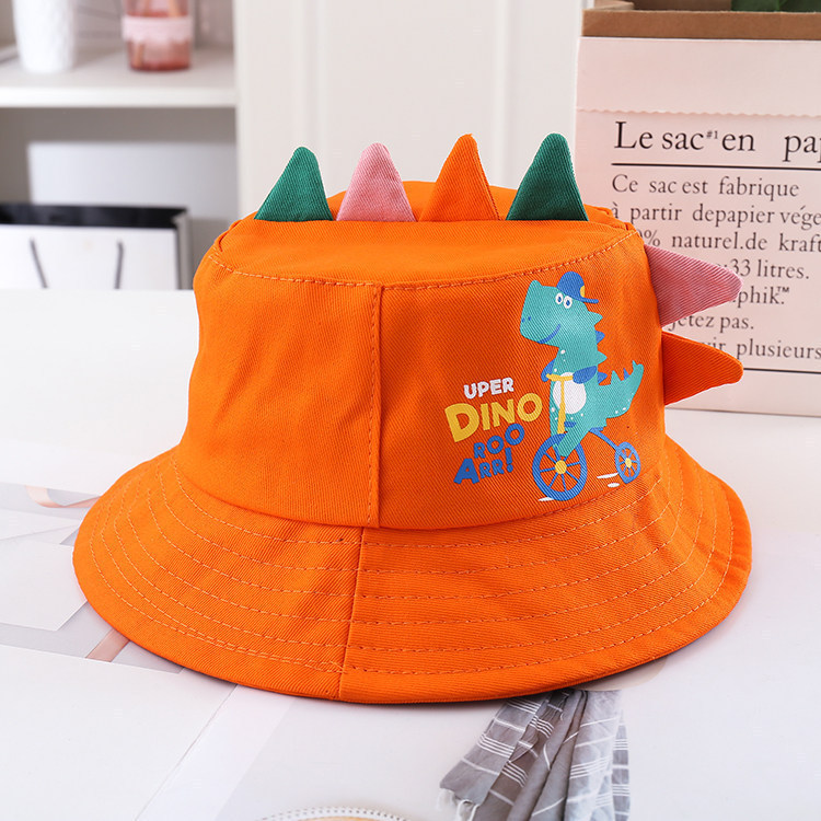 Picture of Ins Hat Children's Spring and Summer New Children's Cartoon Small Dinosaur Basin Hat Korean Baby Sunscreen Fisherman Hat
