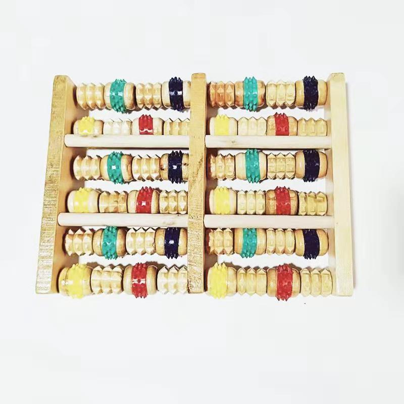 Picture of Supply wooden massager roller foot massager wooden L color six rows