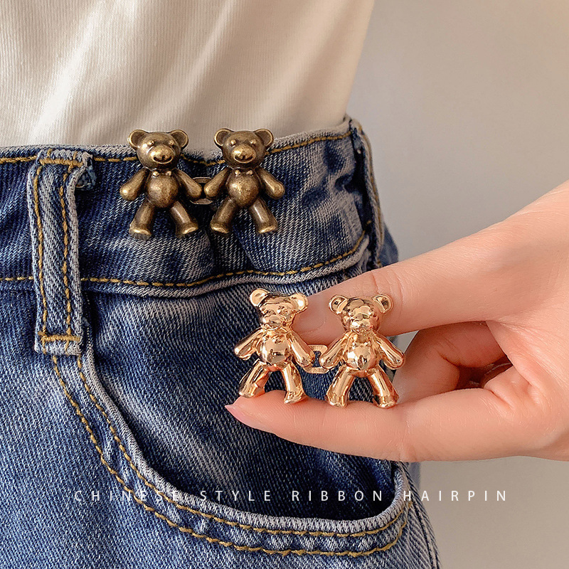 Bear waist buckle jeans waist-tight small detachable nail-free waist-tight buckle buckle waist adjustment buckle