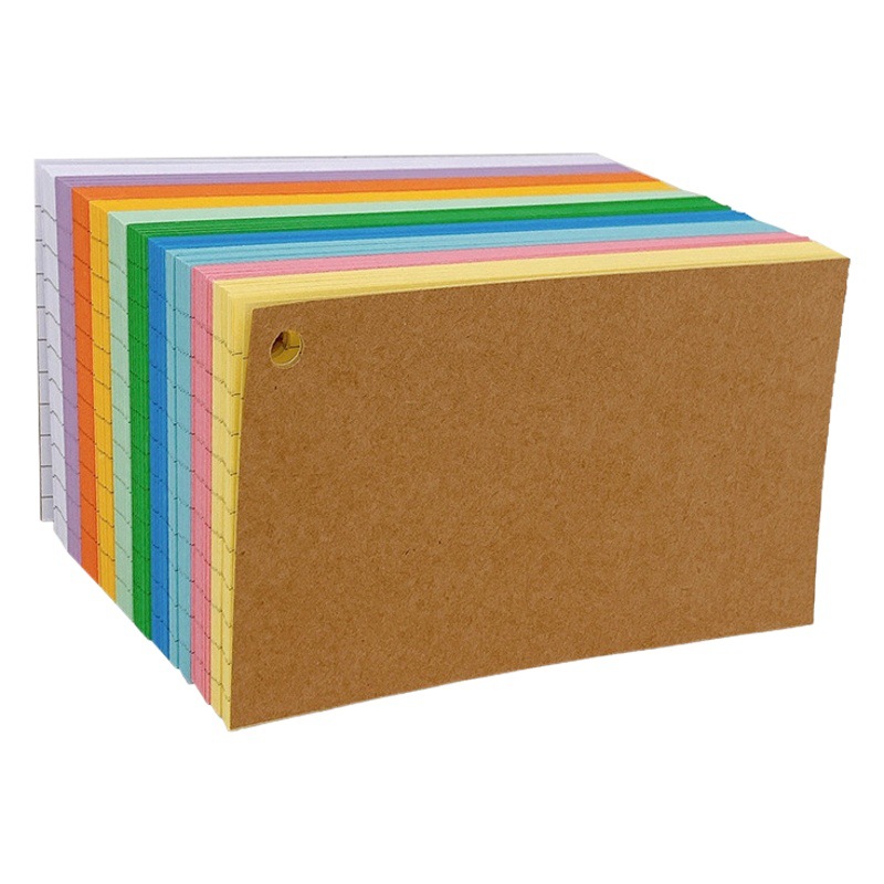 Blank card word card portable portable memory button small card color loose-leaf iron ring 3-inch American index