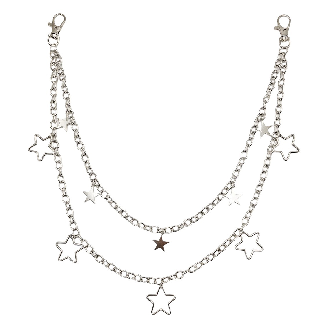Europe and the United States cross-border new pop punk hollow metal five-pointed star waist chain female retro Star multi-layer pants chain wholesale