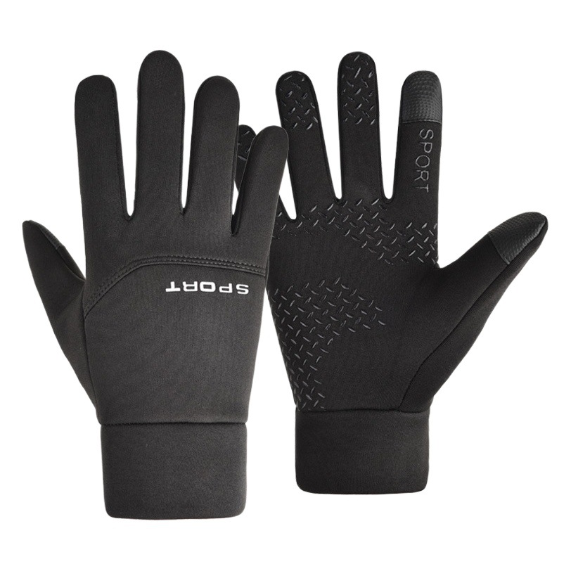 Winter Cycling Gloves for Men and Women with Exposed Fingers and Velvet to Heattech and Waterproof for Electric Vehicles, Fishing, Takeaway Riders with Leaking Two Fingers and Full Fingers