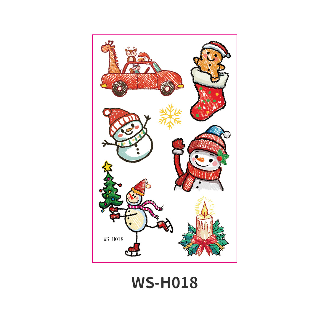Picture of New Christmas Tattoo Sticker Children Cartoon Holiday Party Atmosphere Eco-friendly Waterproof Face Sticker Elk Tattoo Sticker