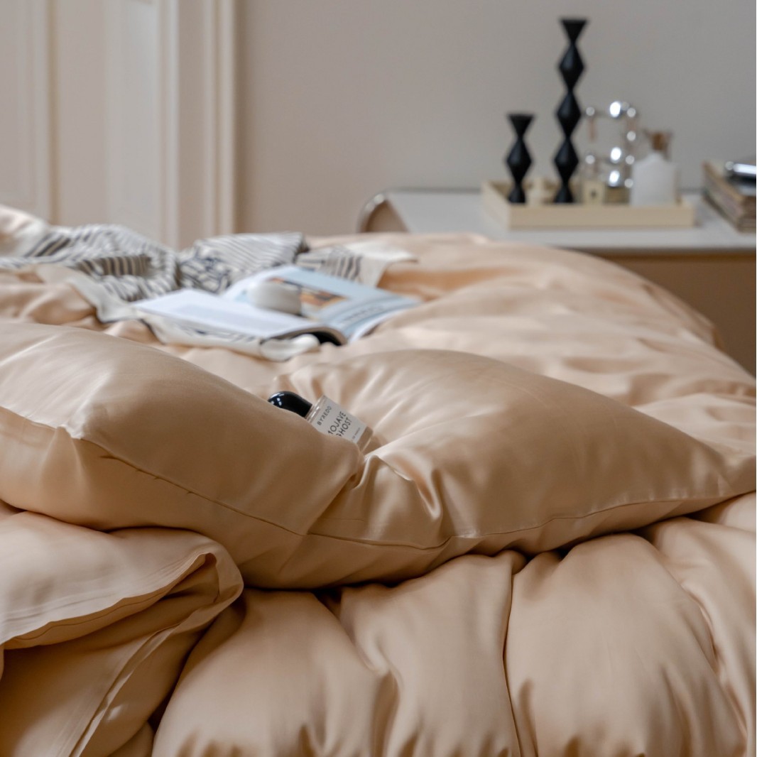 Foreign Trade First-Class Product! 60S Austrian Lenzing Tencel Pure Color Four-Piece Set Double-Sided Silky Lyocell Bed Sheetss Summer