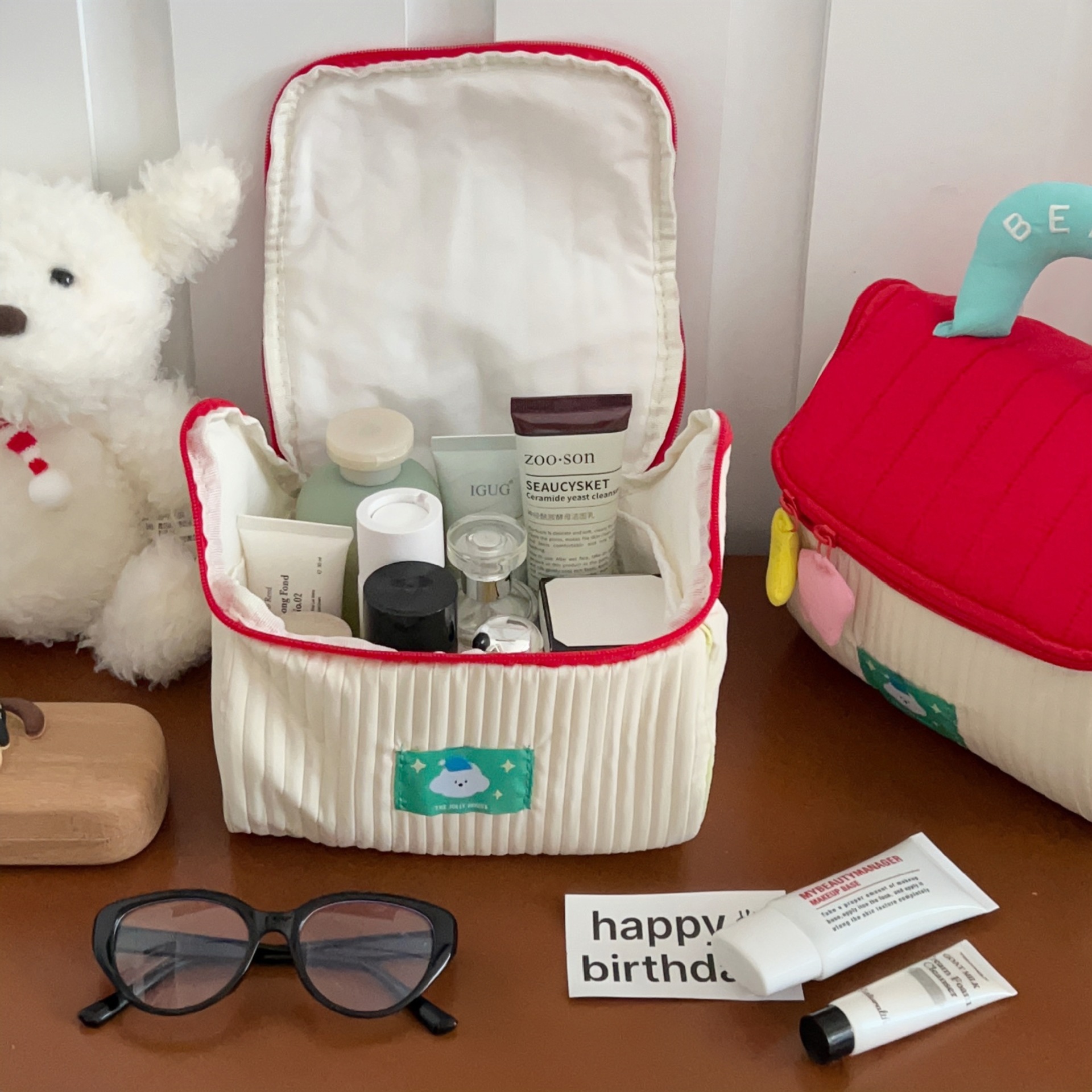 Picture of Upgraded Cute House Large Capacity Cosmetic Bag High-value Photo Handbag Portable Travel Cosmetic Bag